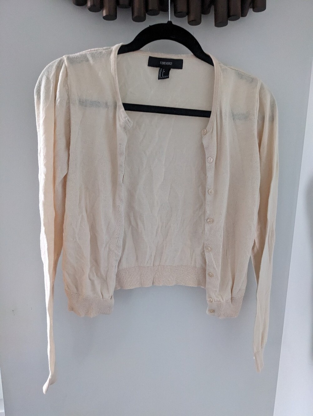 Forever 21 Women's Cream Cardigan - Size US Small
